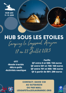 Lire la suite à propos de l’article Séjour été Hub sous les étoiles 11-15ans